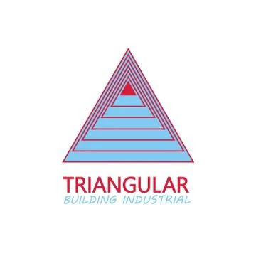 Triangular building industrial logo. Vector industrial geometric sign Stock Illustration
