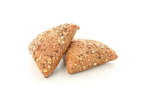 Triangular buns isolated on white background. Bakery products Stock Photos