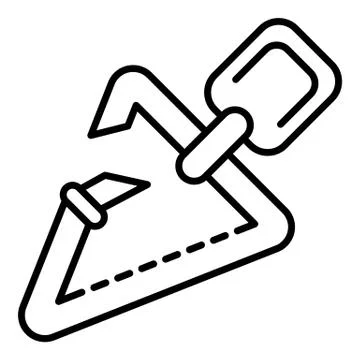 Triangular carabine icon, outline style Stock Illustration