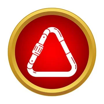 Triangular carabiner hook for mountain climbing safety Stock Illustration