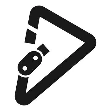 Triangular carabiner icon, simple style Illustrazione stock