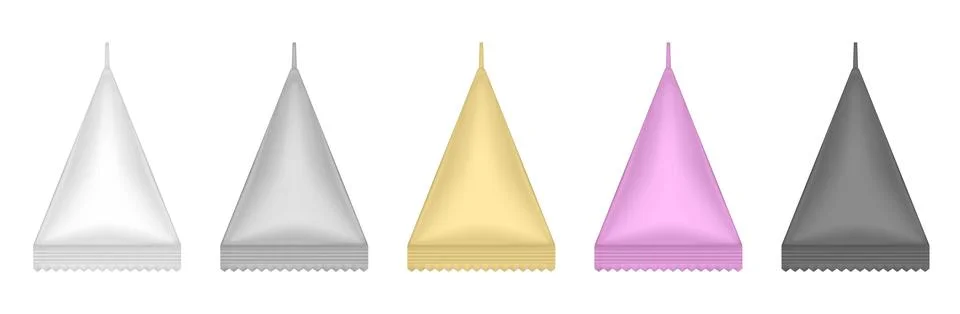 Triangular cardboard package for beverage, juice and milk Illustrazione stock
