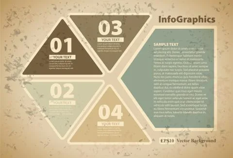 Triangular cards infographic Stock Illustration