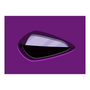 Triangular cartoon eye looking sideways on purple background Stock Illustration