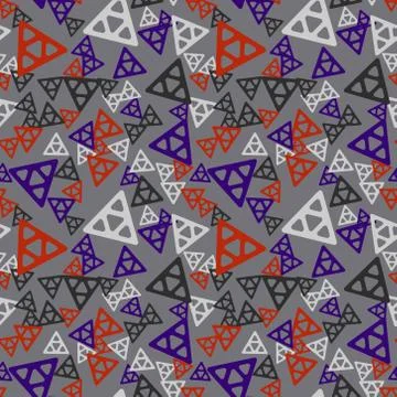 Triangular chaos seamless pattern Illustrazione stock