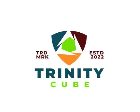 Triangular check mark box logo Stock Illustration