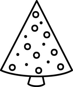 Triangular Christmas tree with baubles and dots icon Stock Illustration