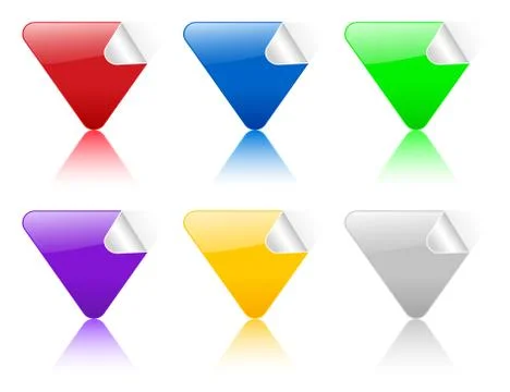 Triangular color sticker Stock Illustration