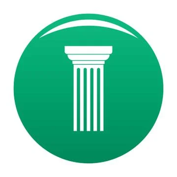 Triangular column icon green Stock Illustration