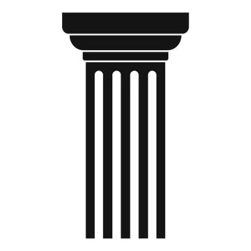 Triangular column icon, simple style. Stock Illustration