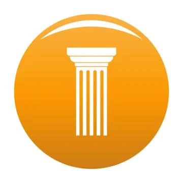Triangular column icon vector orange Stock Illustration