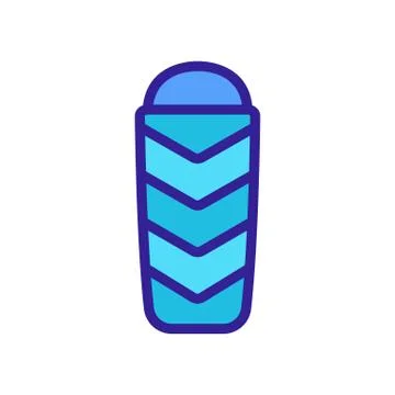 Triangular combo sleeping bag icon vector outline illustration Stock Illustration