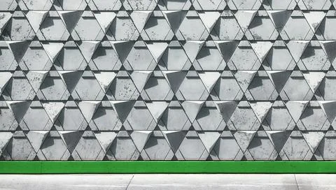 Triangular concrete wall background, New York City, USA. 스톡 사진