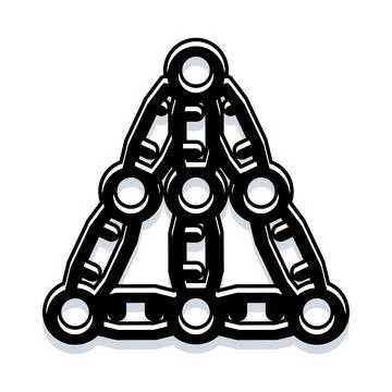 Triangular construction toy shape forming a structure イラスト素材