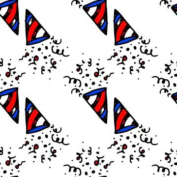 Triangular cracker pattern in the colors of the American flag. seamless pattern Stock Illustration