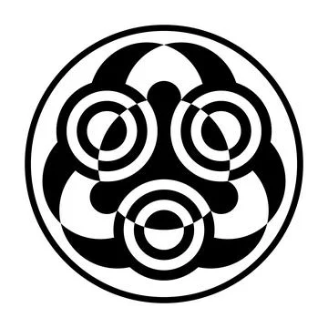 Triangular crop circle pattern, found 2026 in Wiltshire Stock Illustration