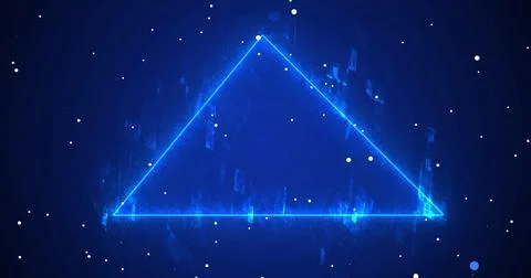 Triangular cyber security big-data connectivity fractal particle loop. Dyna.. Stock Illustration