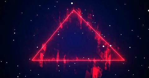 Triangular cyber security big-data connectivity fractal particle loop. Dyna.. 스톡 일러스트