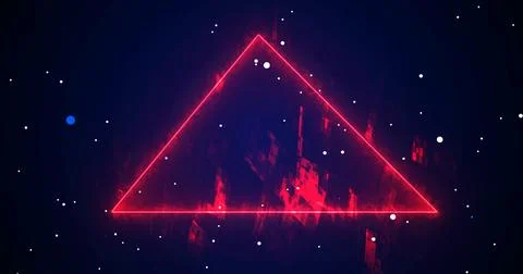 Triangular cyber security big-data connectivity fractal particle loop. Dyna.. Illustrazione stock