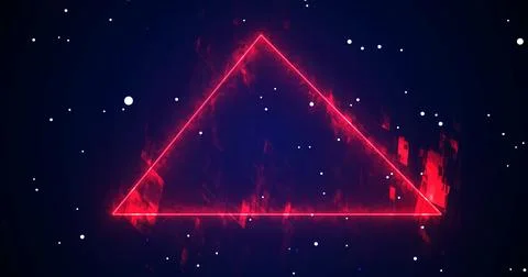 Triangular cyber security big-data connectivity fractal particle loop. Dyna.. Stockillustratie