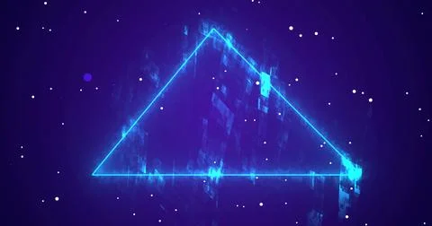 Triangular cyber security big-data connectivity fractal particle loop. Dyna.. Illustrazione stock