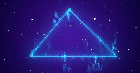 Triangular cyber security big-data connectivity fractal particle loop. Dyna.. 스톡 일러스트