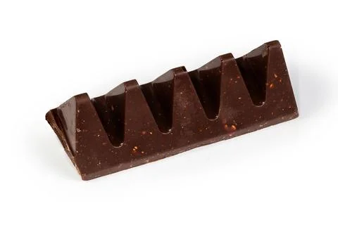 Triangular dark chocolate bar with breakable slices of prisms shape Fotos de archivo