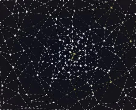 Triangular dashed line web on black illustration イラスト素材