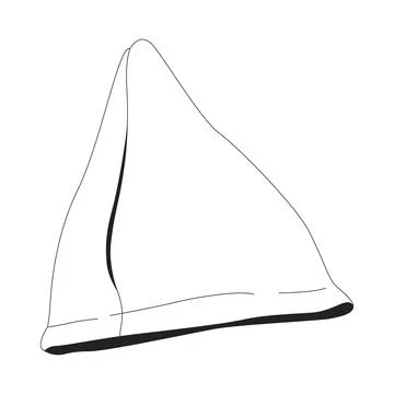 Triangular deep fried samosa 2D line object Stock Illustration