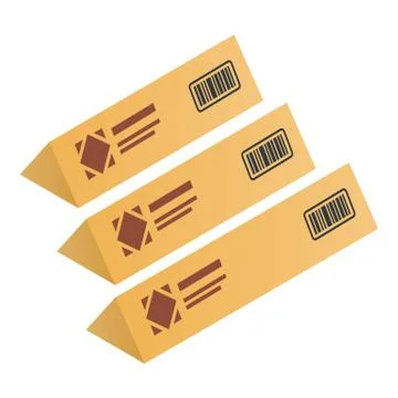 Triangular delivery box icon, isometric style Stock Illustration