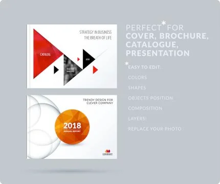 Triangular design presentation template with colourful triangles shadows Stock-Illustration