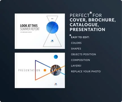 Triangular design presentation template with colourful triangles shadows Illustrazione stock