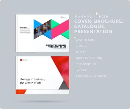 Triangular design presentation template with colourful rectangles shadows Stock-Illustration