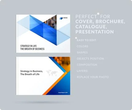 Triangular design presentation template with colourful rectangles shadows Illustrazione stock