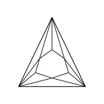 Triangular diamond cut shape. Design diagram. Trillion brilliant cut mockup Illustrazione stock