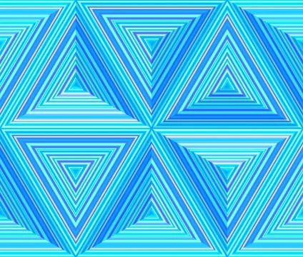 Triangular dimensions, abstract geometric repeatable background. Stock Illustration