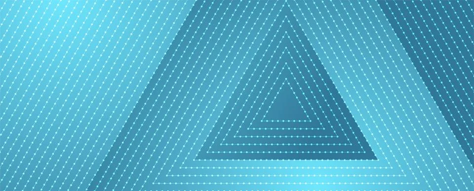 Triangular dotted lines abstract tech blue background Stock Illustration