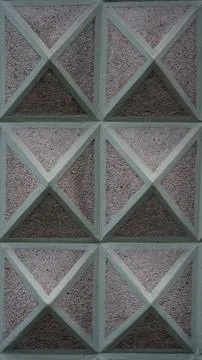 Triangular drawing of the building facade. Pyramid facade 스톡 사진