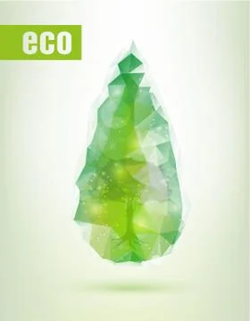 Triangular drop green concept of ecology design Stock Illustration