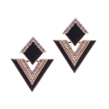 Triangular earrings isolated on white Fotos Stock