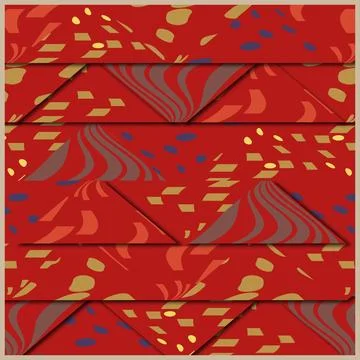 Triangular elements made of pieces of fabric, connected in a pattern by seams Illustrazione stock