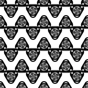 Triangular fan fireplace pattern seamless vector Stock Illustration