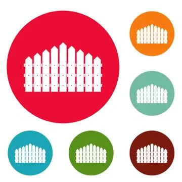 Triangular fence icons circle set Stock Illustration