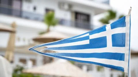 Triangular flag of Greece Stock Photos