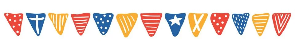 Triangular flags, bunting isolated set Stock Illustration