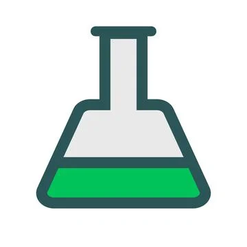 Triangular flask icon of a chemistry experiment. Vector. イラスト素材