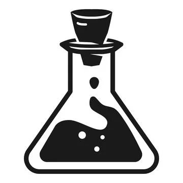 Triangular flask icon, simple style Stock Illustration