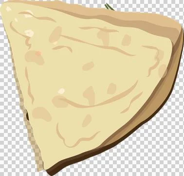 Triangular flatbread slice is floating on transparent background in flat design Illustrazione stock