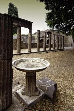 Triangular Forum colonnade in Pompeii Stock Photos