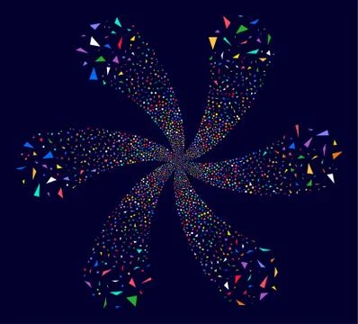 Triangular Fragments Cycle Explosion Stock Illustration